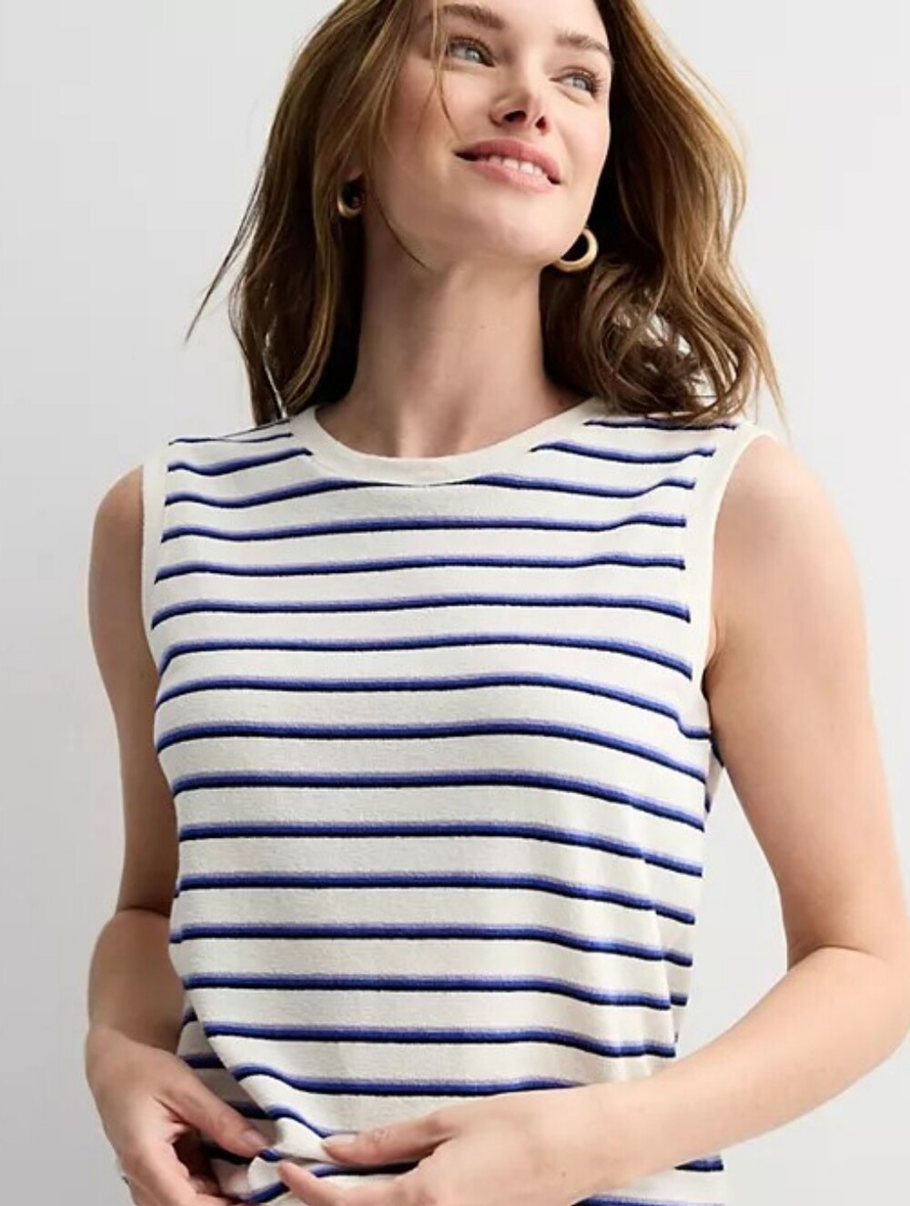 Sonoma Women’s XL Terry Cloth Striped Sleeveless Tank